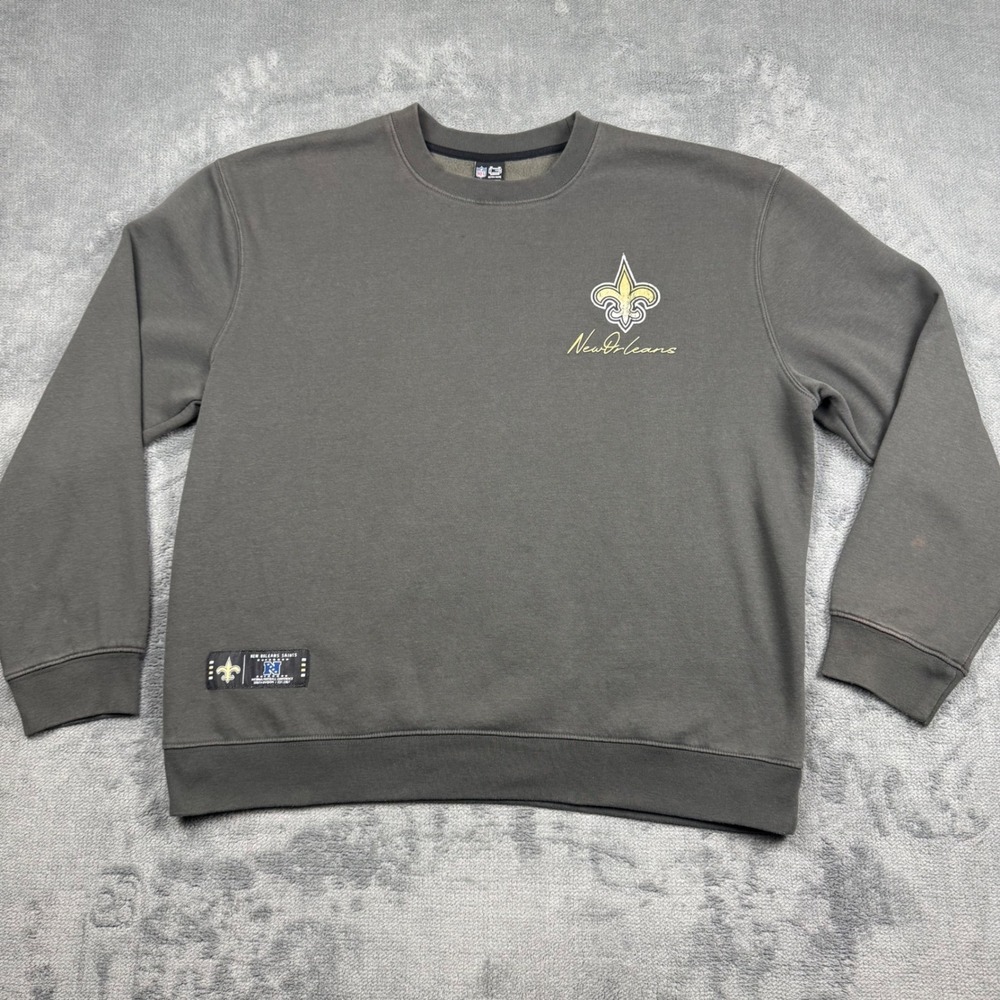 NFL Ultra Game New Orleans Saints Sweatshirt Mens XL Gray Crewneck Fleur De Lis